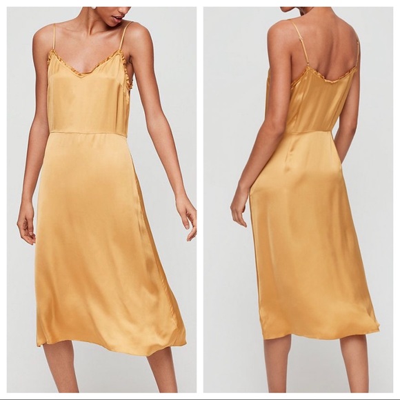 Wilfred Dresses & Skirts - Aritzia Wilfred Gold Midi Dress